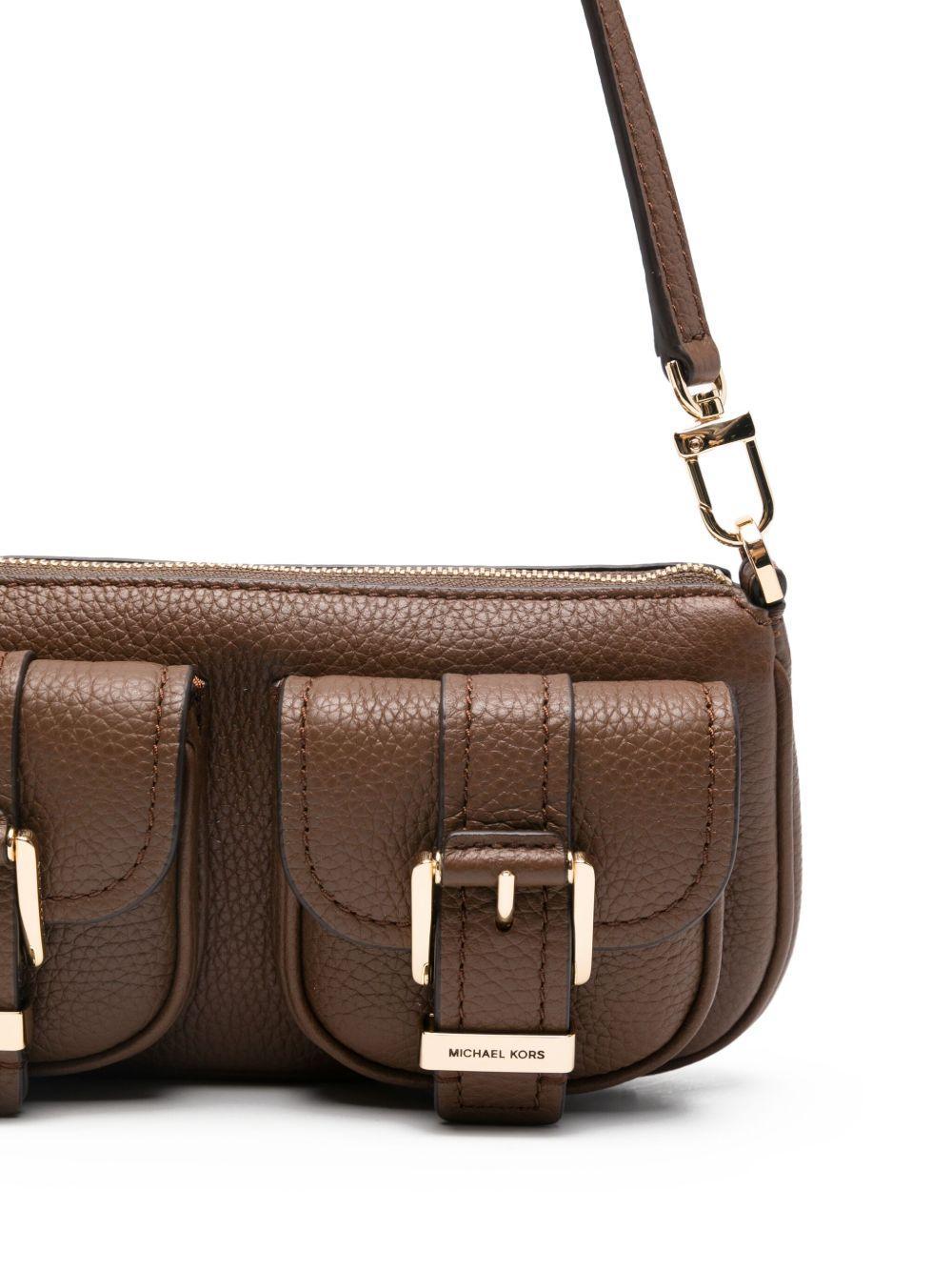 Zoe buckle-detail leather shoulder bag Product Image