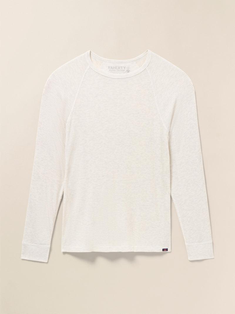 Long-Sleeve Cloud Waffle Crew - Ivory Heather Product Image