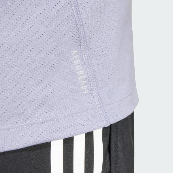 adidas Own the Run 3-Stripes Tee Silver Violet 2XL Mens Product Image