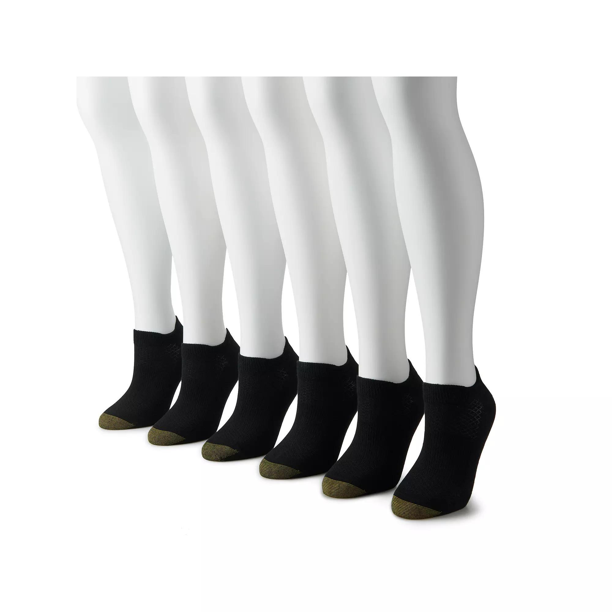 Women's GOLDTOE® 6-Pack Eco Arch Support Double Tab Socks, Size: 9-11, Black Product Image