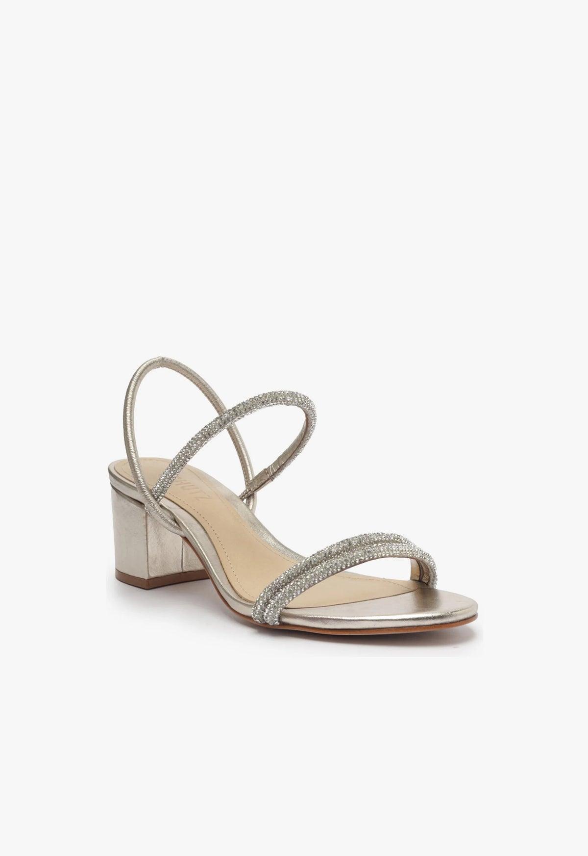 Whiteley Block Metallic Leather Sandal Product Image