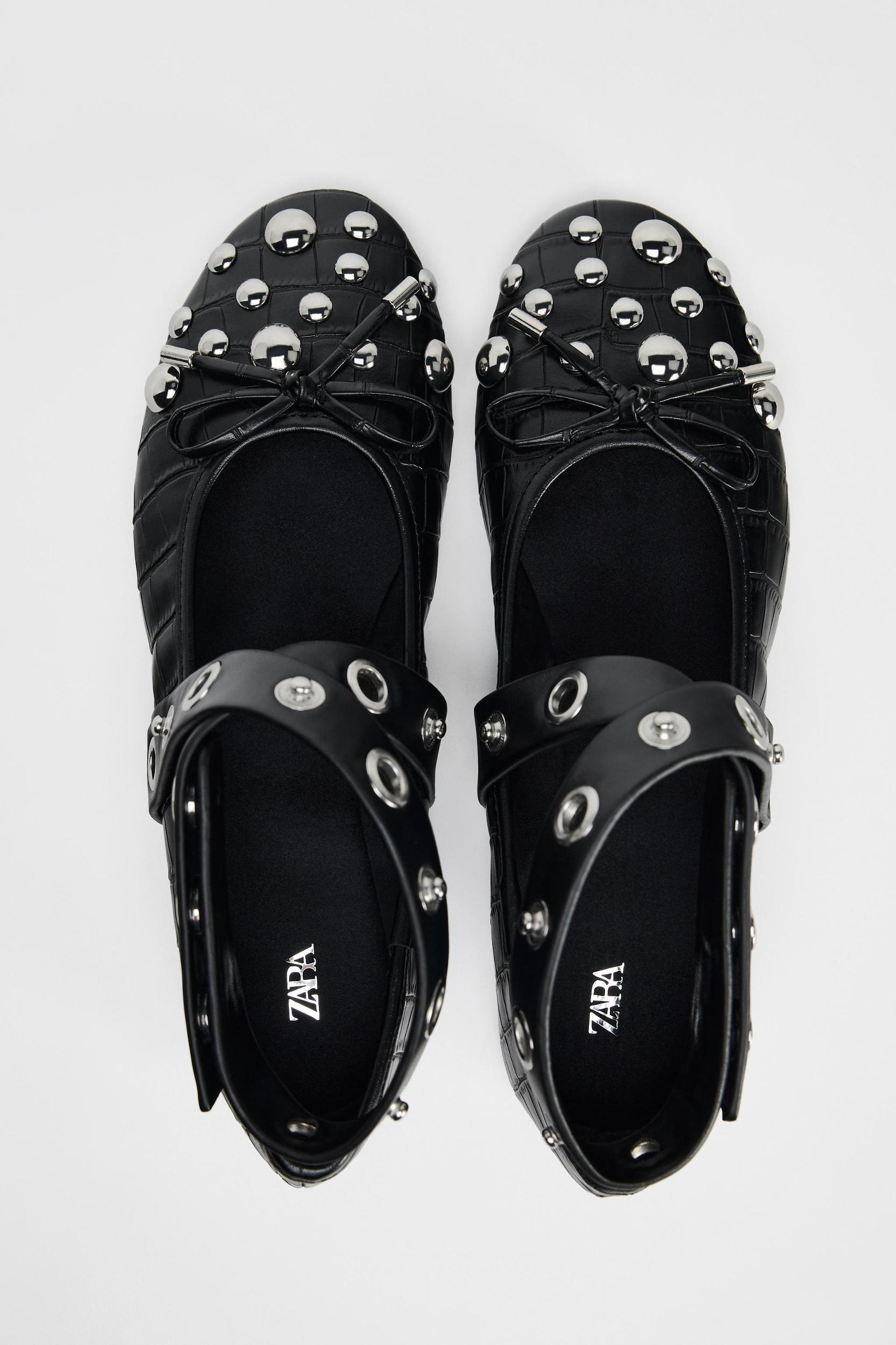 TEXTURED STUDDED MARY JANES Product Image