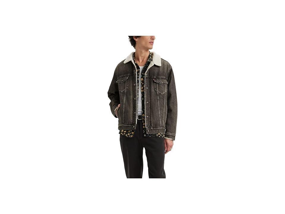 Men's Levi's® Relaxed Fit Sherpa Trucker Jacket, Size: Large, Salt Blue Product Image