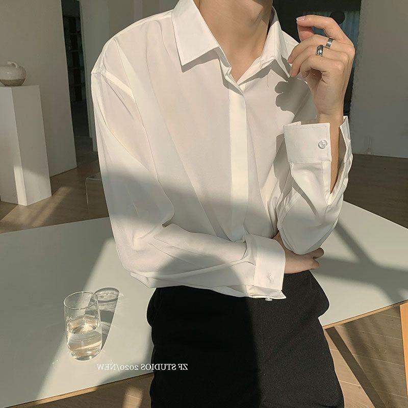 Plain Long-Sleeve Shirt Product Image