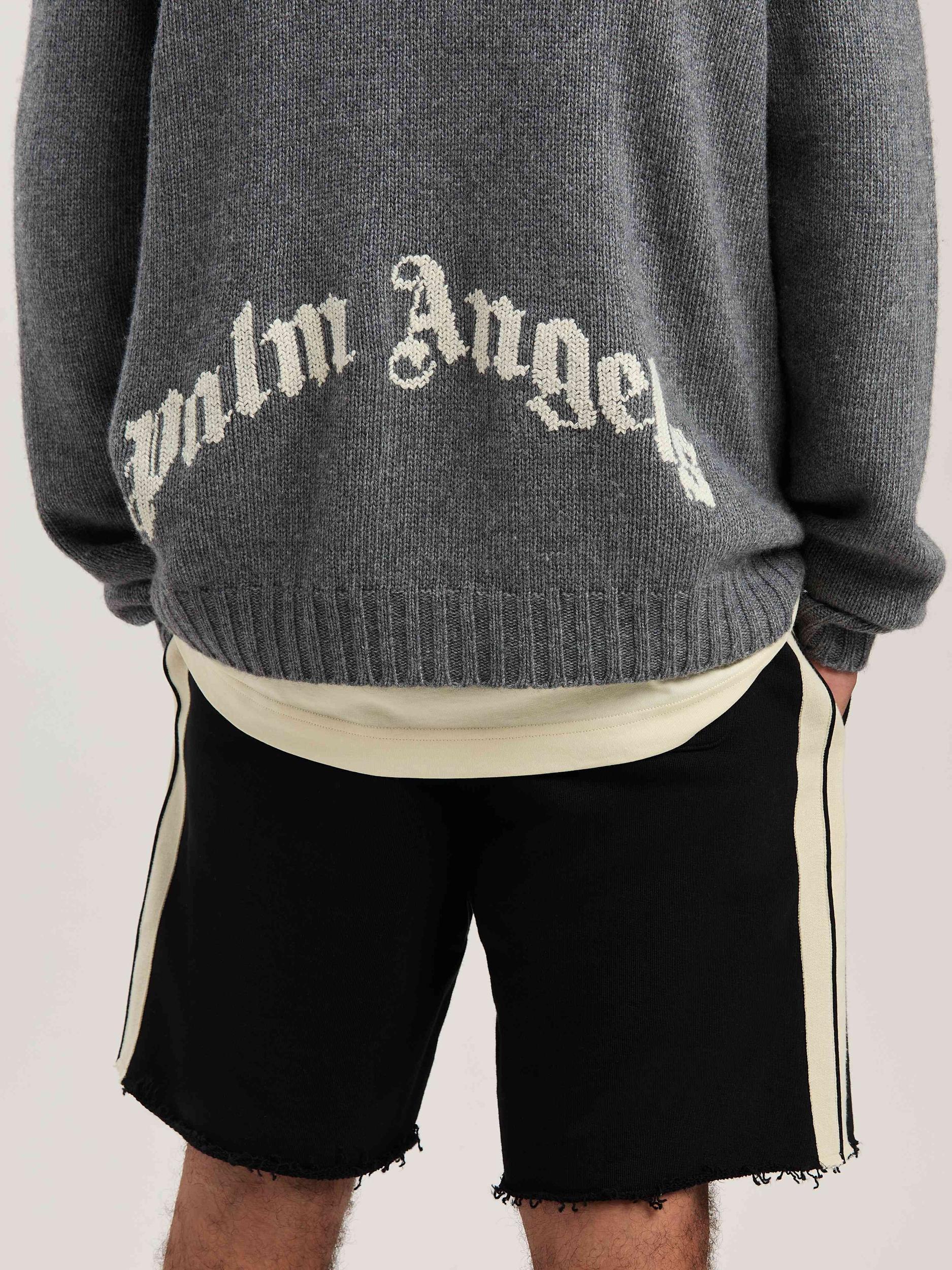 CURVED LOGO ZIP KNIT HOODY GREY MELANGE Product Image
