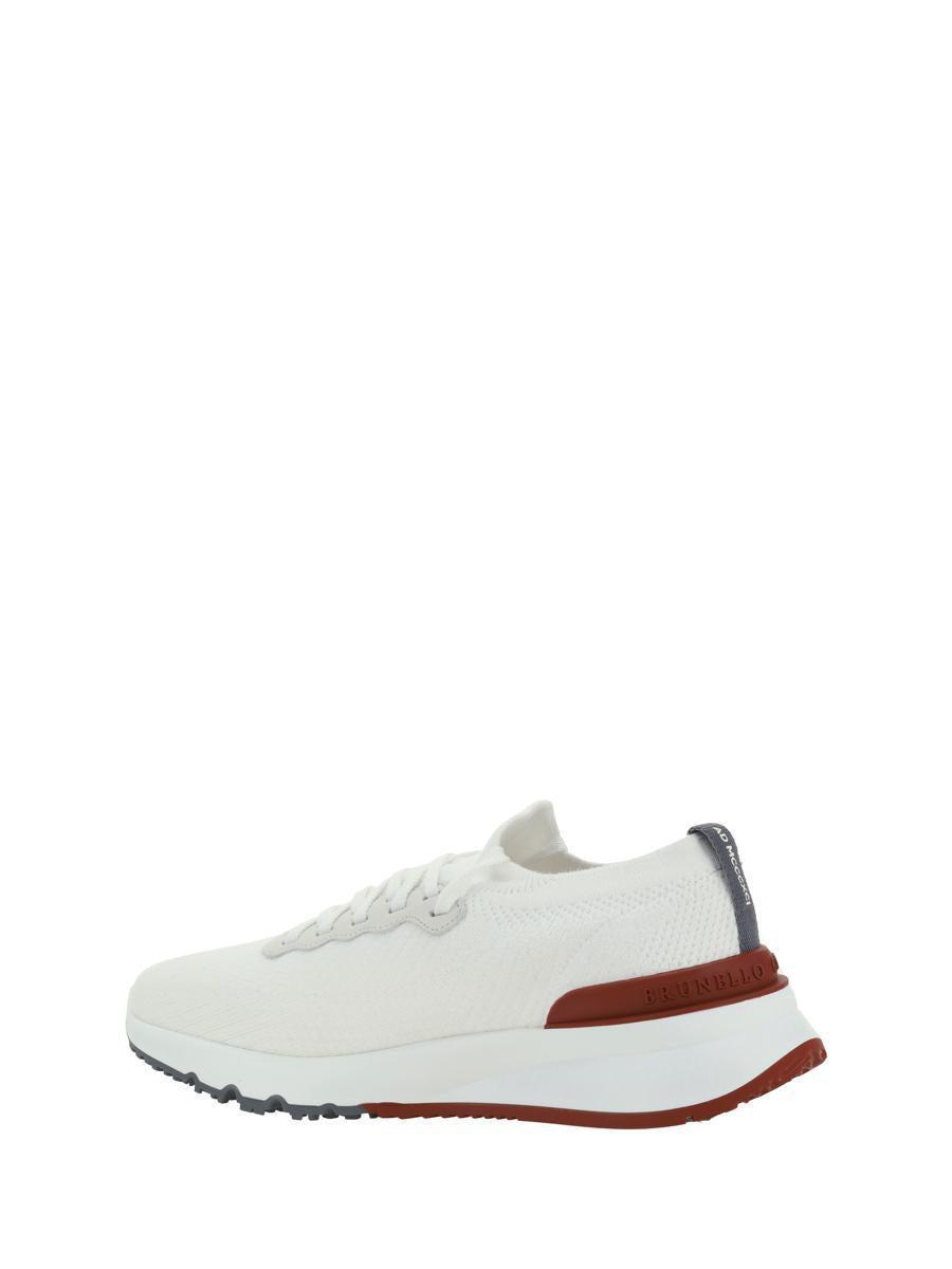 BRUNELLO CUCINELLI Cotton Knit Runners In White Product Image
