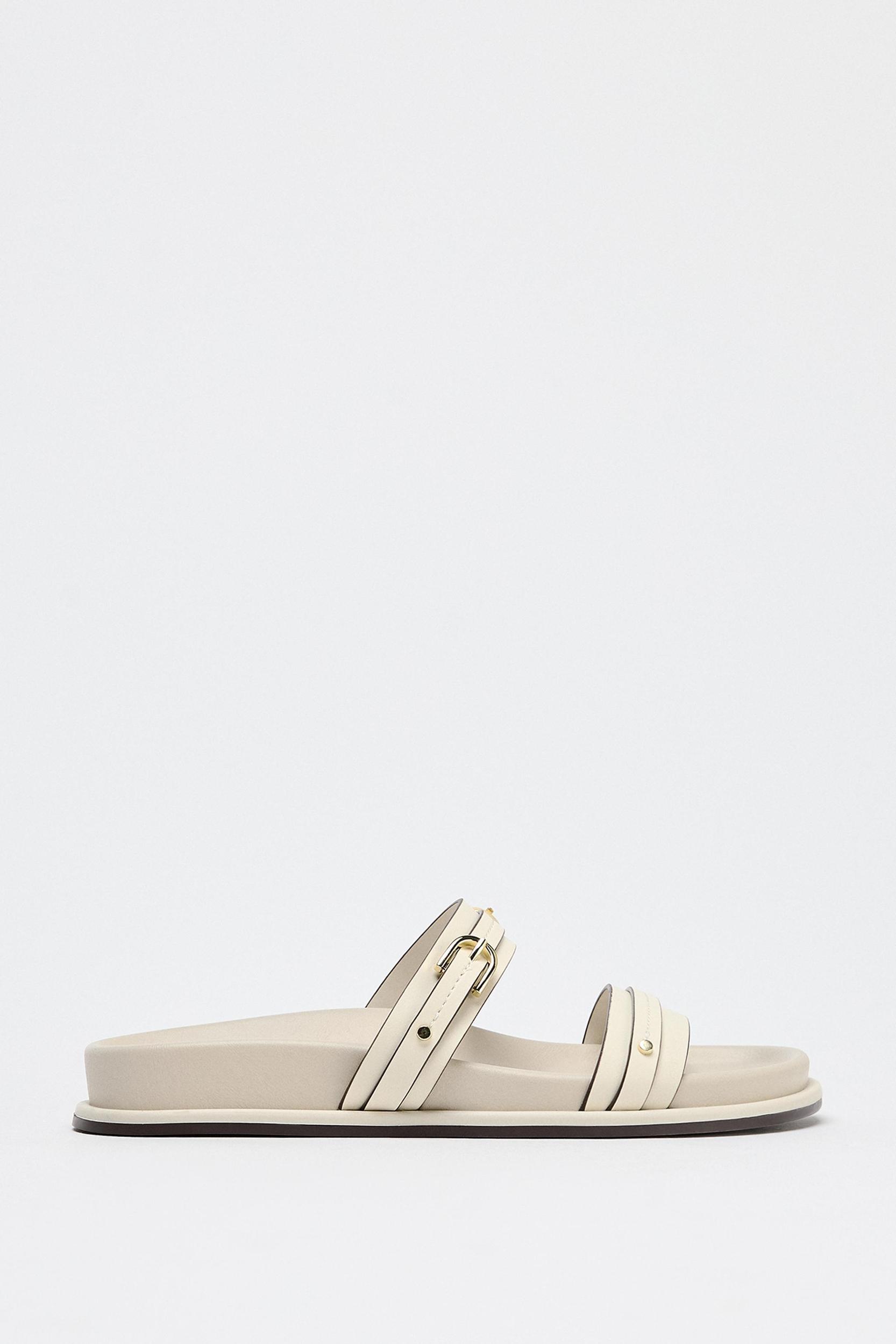 FLAT BUCKLED SANDALS Product Image