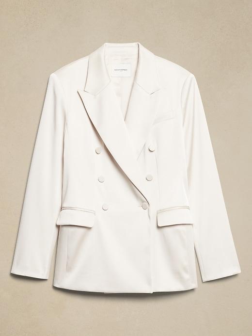 Satin Double-Breasted Blazer Product Image