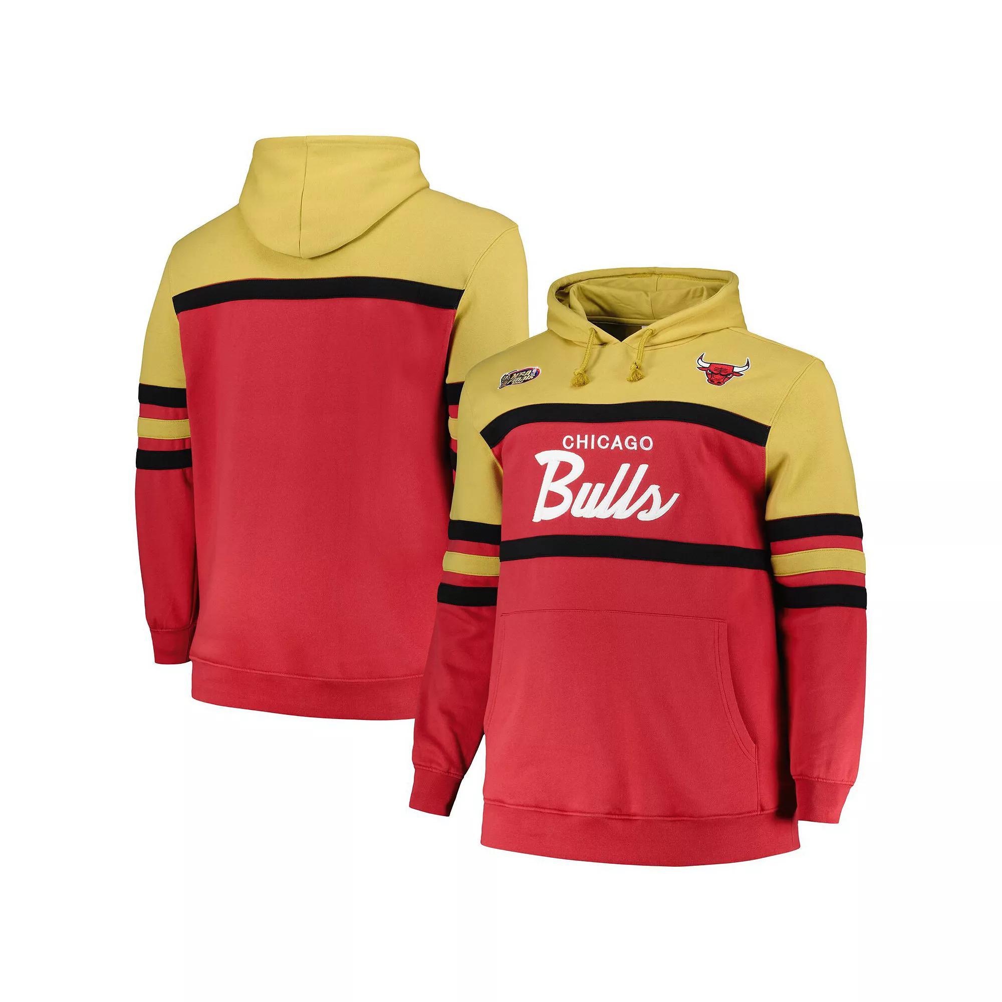 Men's Mitchell & Ness Red Chicago Bulls Big & Tall Hardwood Classics Head Coach Pullover Hoodie, Size: 3XB Product Image