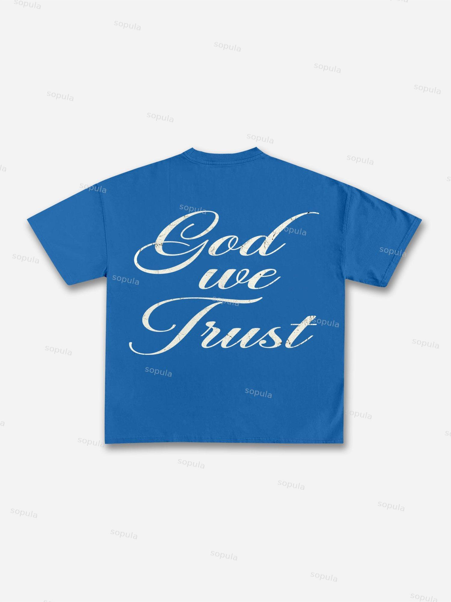 In God We Trust, In Cash We Move Vintage Graphic Cotton T-shirt Product Image