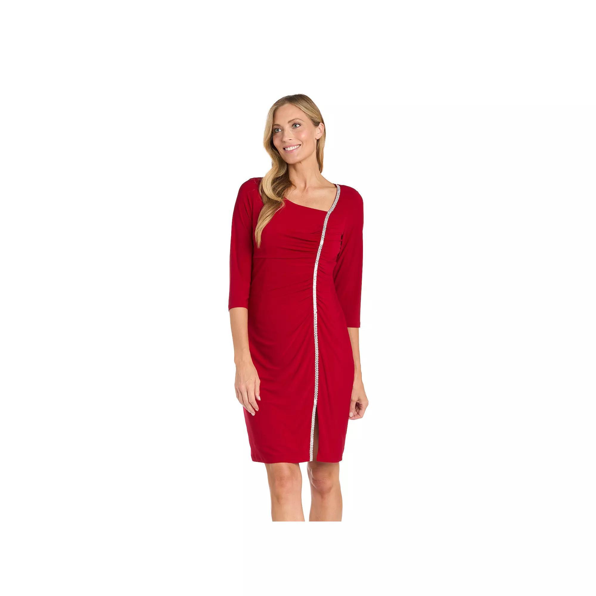 Womens R&M Richards Assymetric Rhinestone Dress Product Image