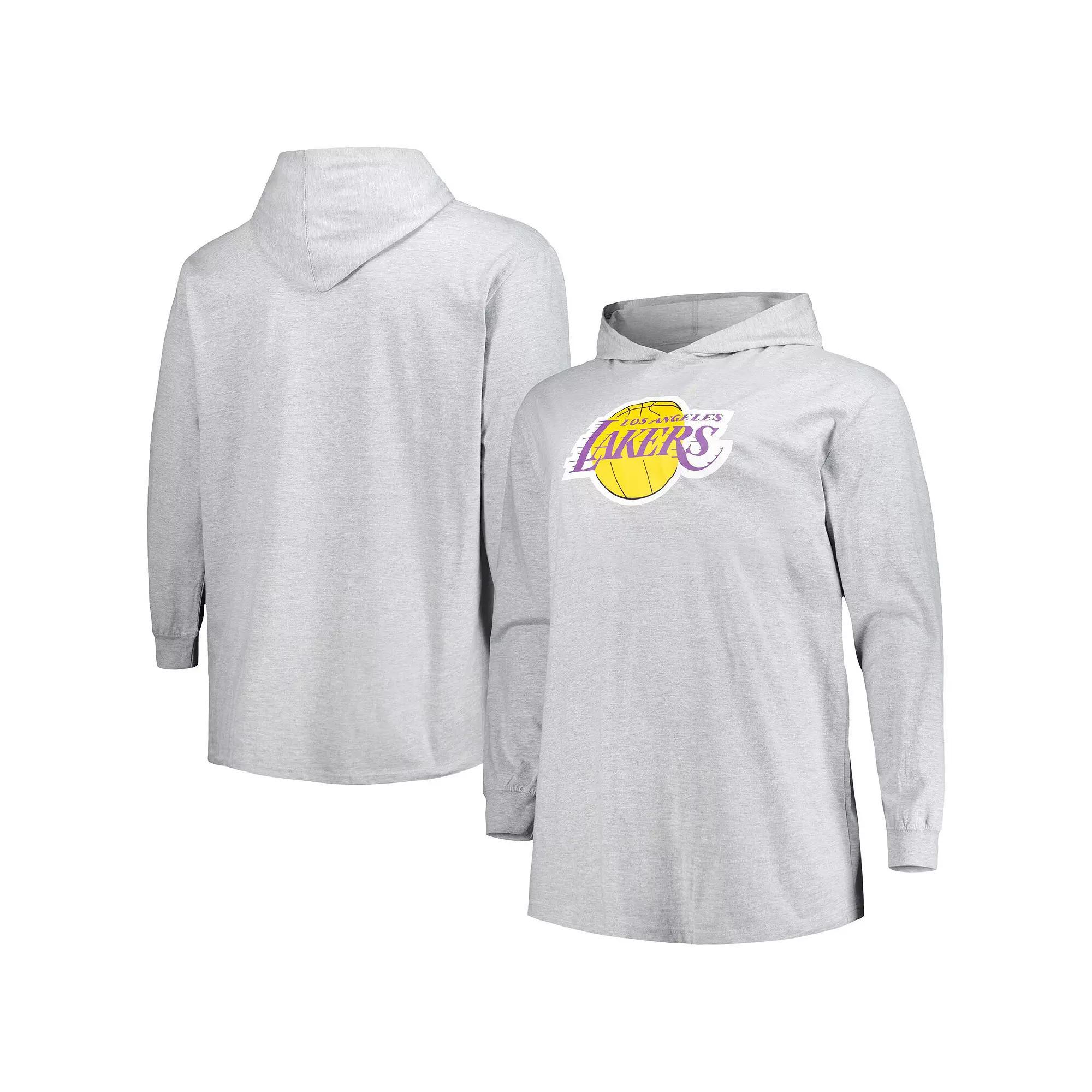 Men's Fanatics Branded Heather Gray Los Angeles Lakers Big & Tall Pullover Hoodie, Size: 3XLT, Grey Product Image