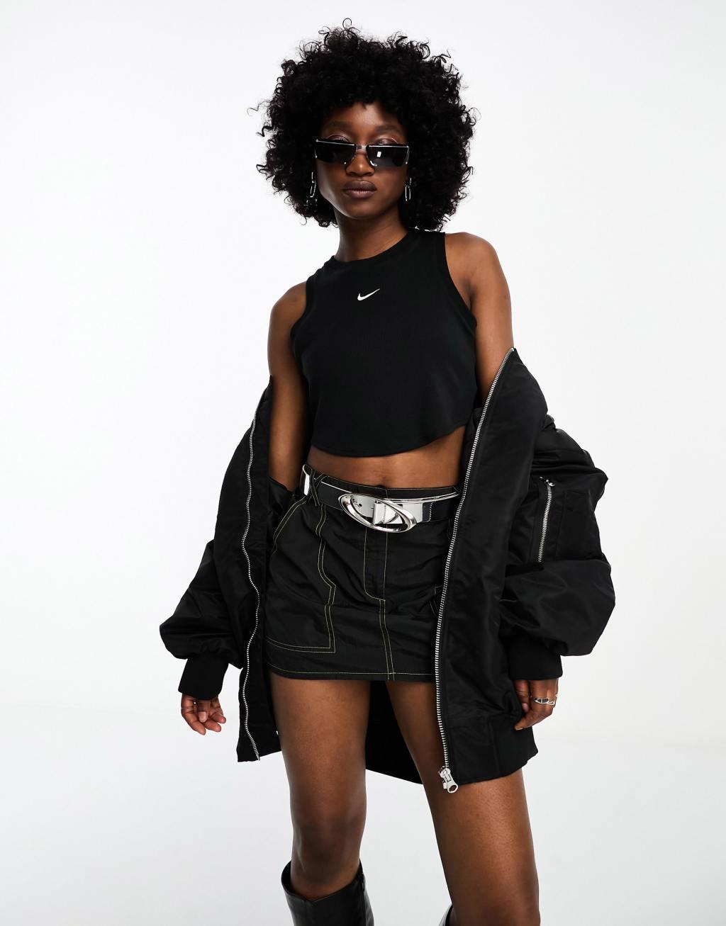 Nike Sportswear Chill Knit Women's Tight Cropped Mini-Rib Tank Top Product Image