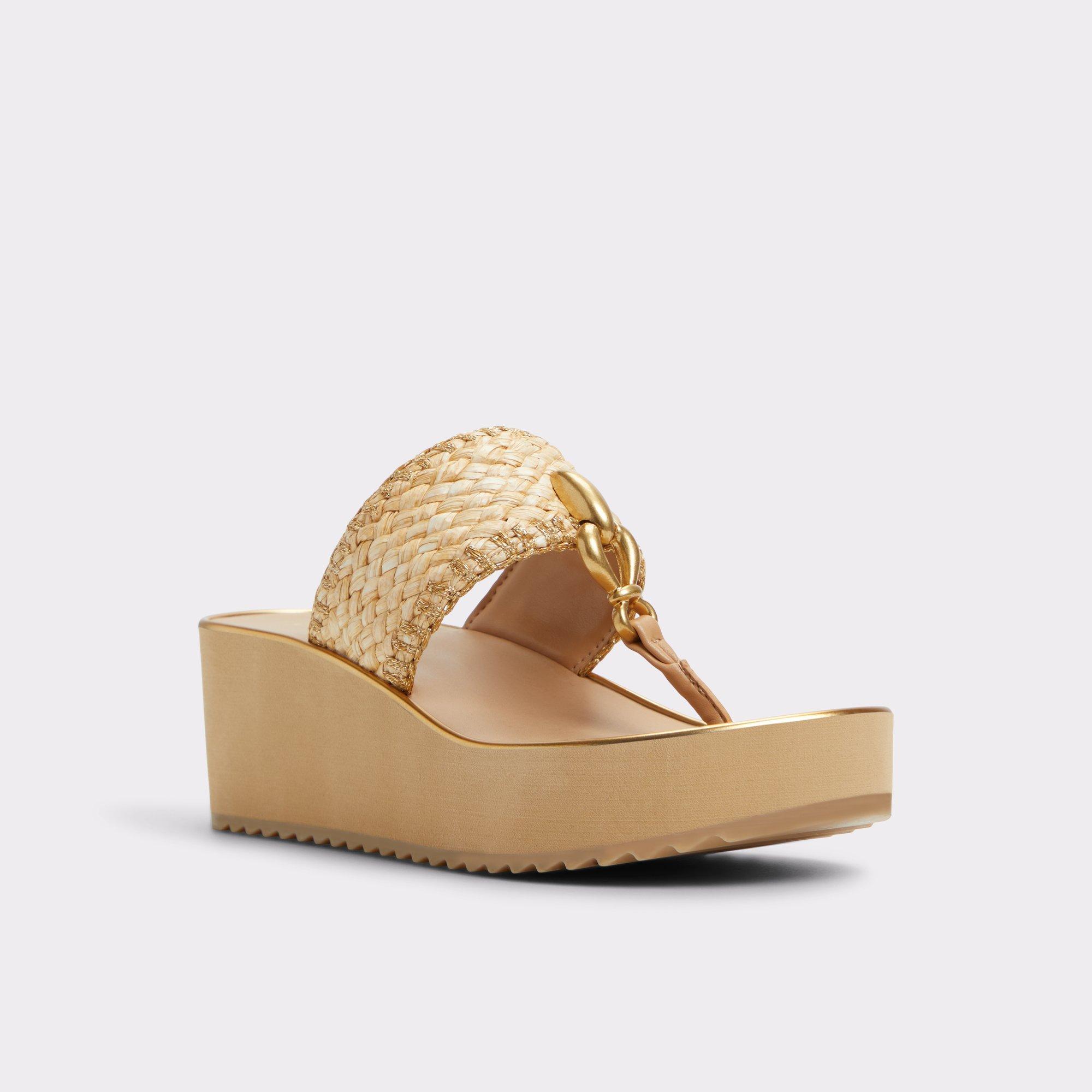 ALDO Penelopy - Women's Wedge Sandals - Beige, Size 8.5 Product Image