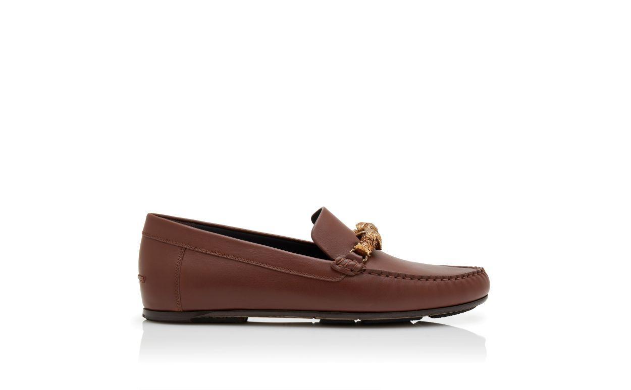 APOLLONIO Brown Calf Leather Slippers Product Image