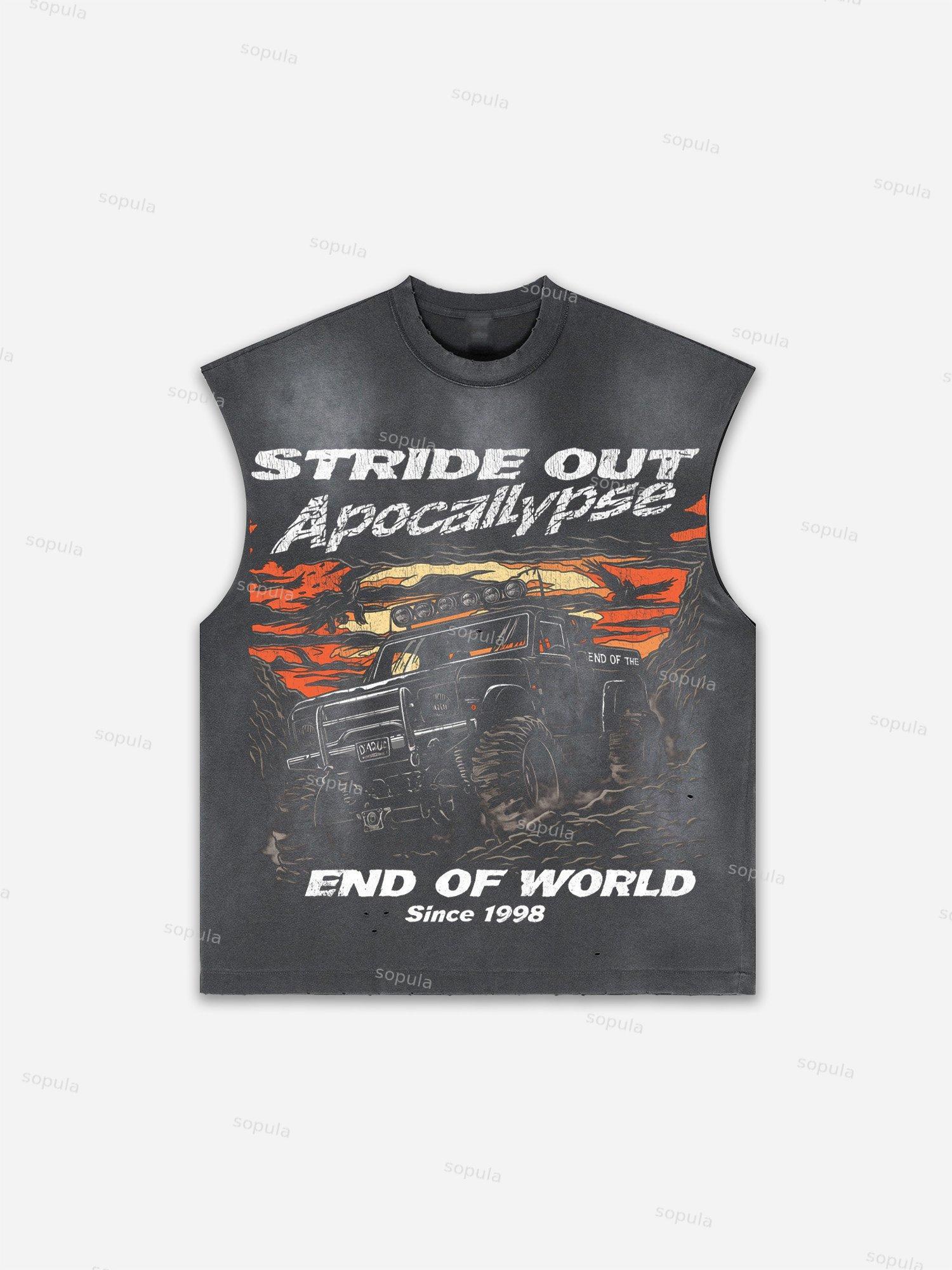 Future World Brainstorming Graphic Print Distressed Tank Top Product Image