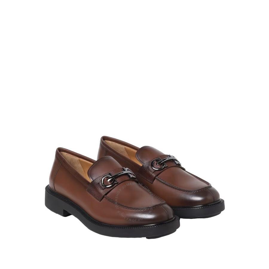 FERRAGAMO Salvatore  Gancini Ornament Moccasins In Brown Product Image