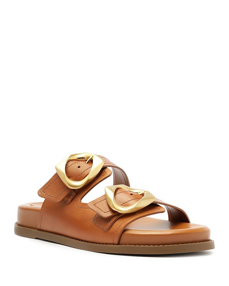 Womens Olga Buckle-Accented Leather Sandals Product Image
