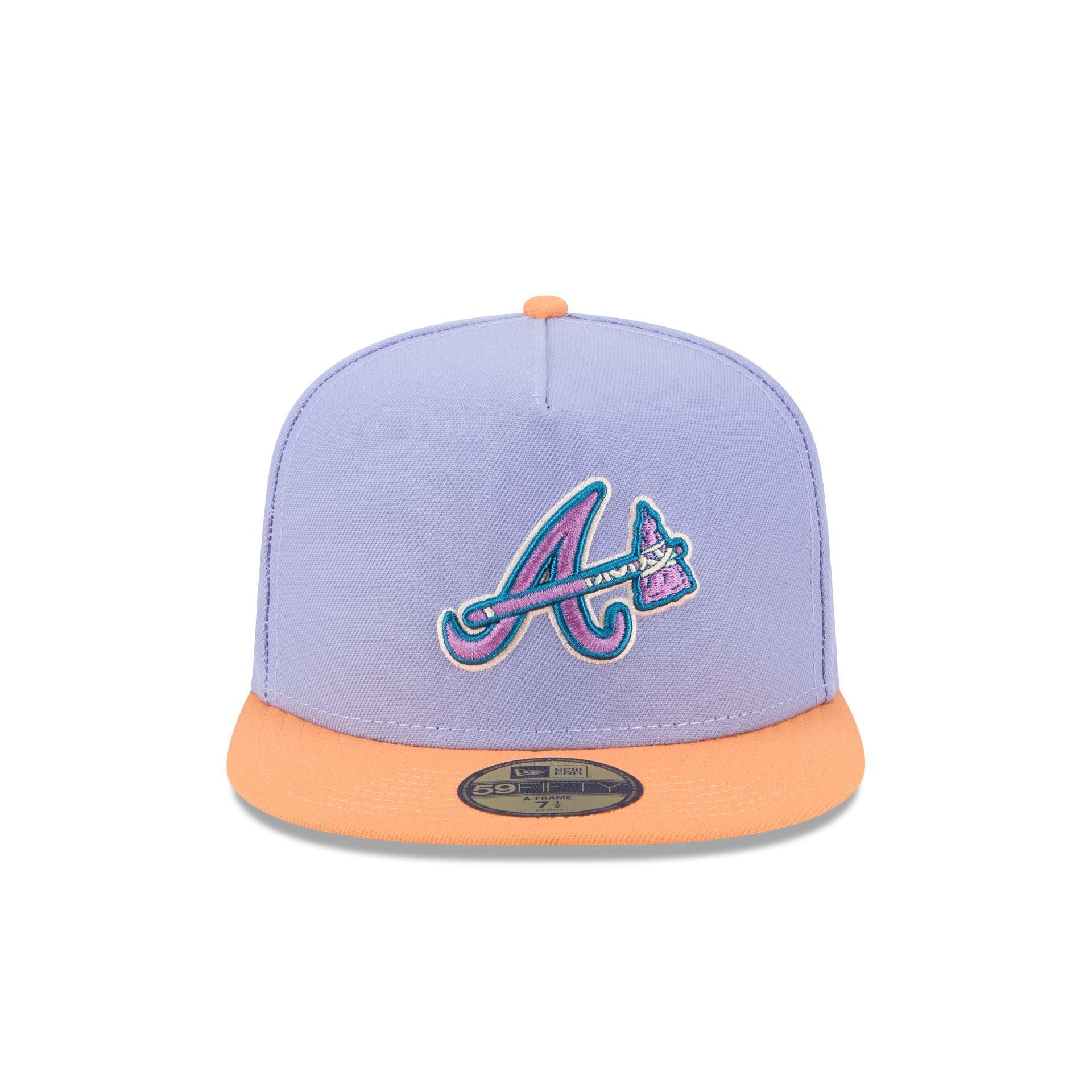 Atlanta Braves Lavender 59FIFTY A-Frame Fitted Hat Male Product Image