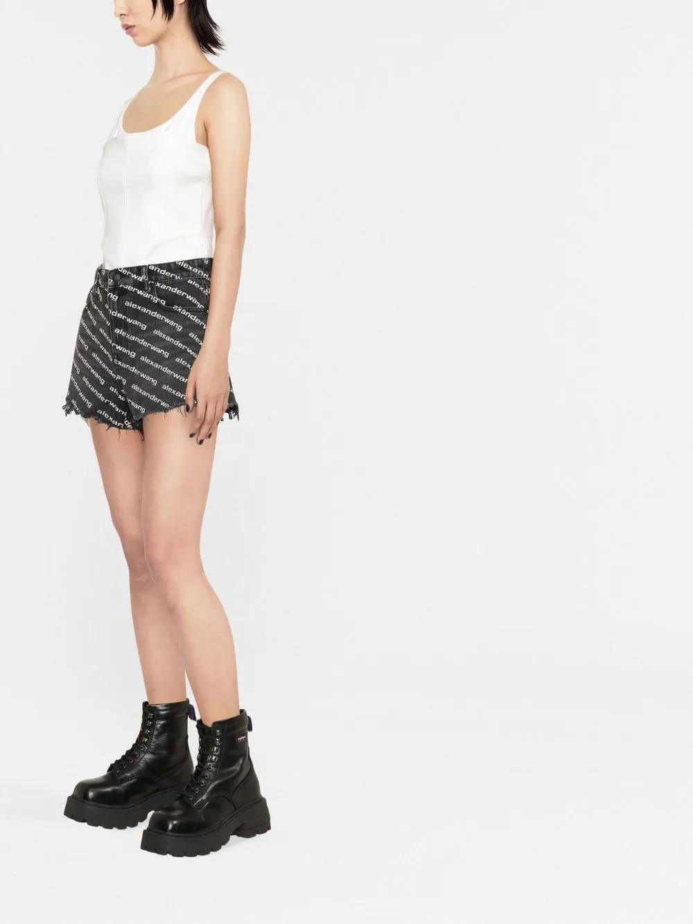 Bite logo-print denim shorts Product Image