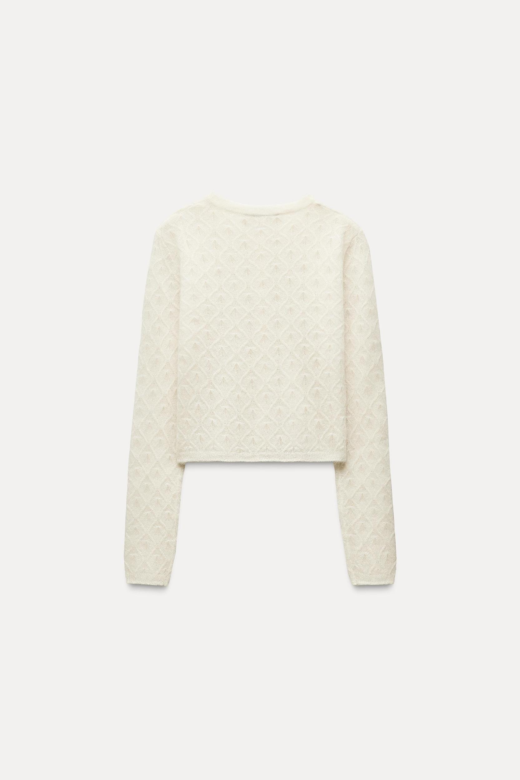 WOOL AND ALPACA BLEND POINTELLE TOP Product Image