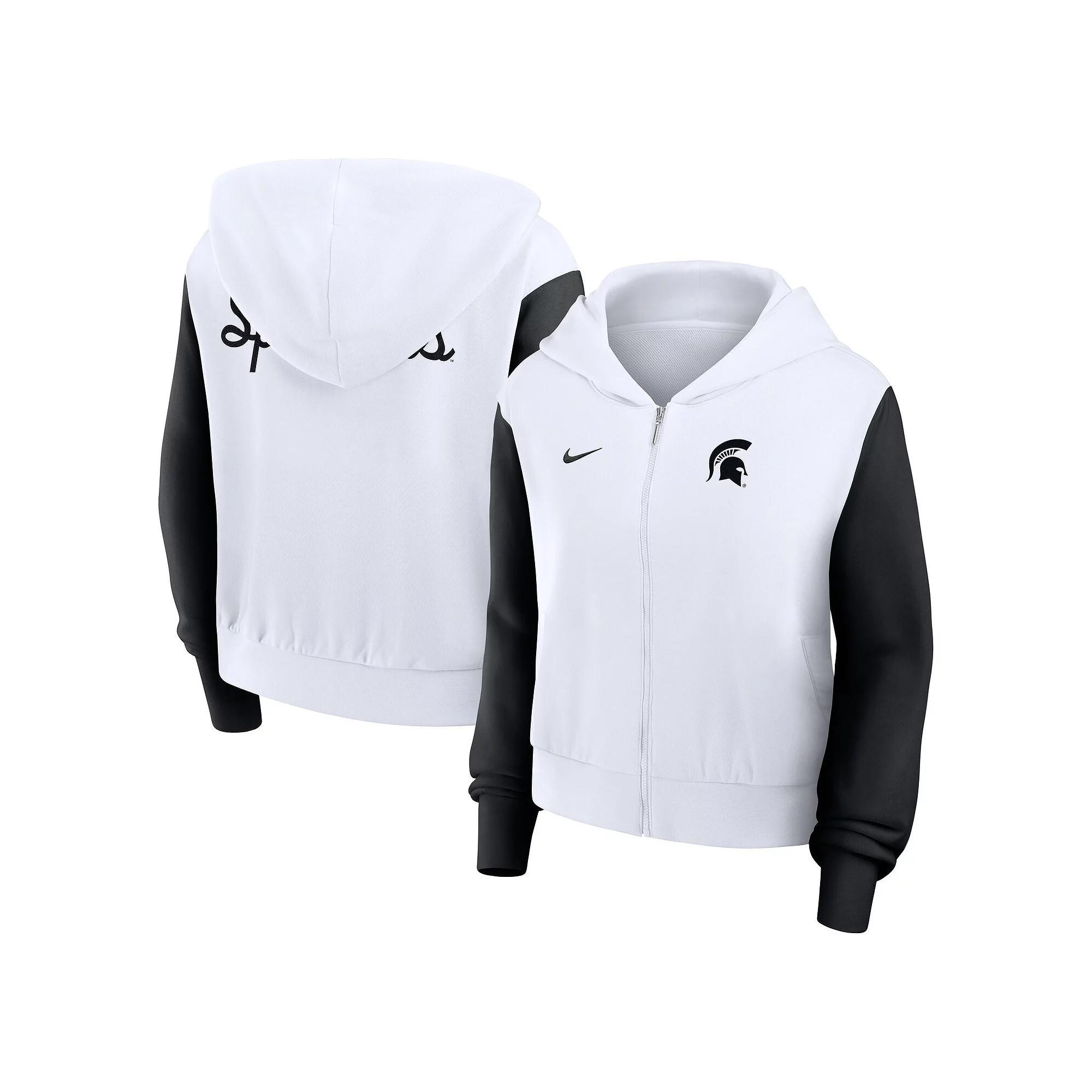 Michigan State Athletic Prep Colorblocked Script Womenâs Nike Women's College Full-Zip Hoodie Product Image