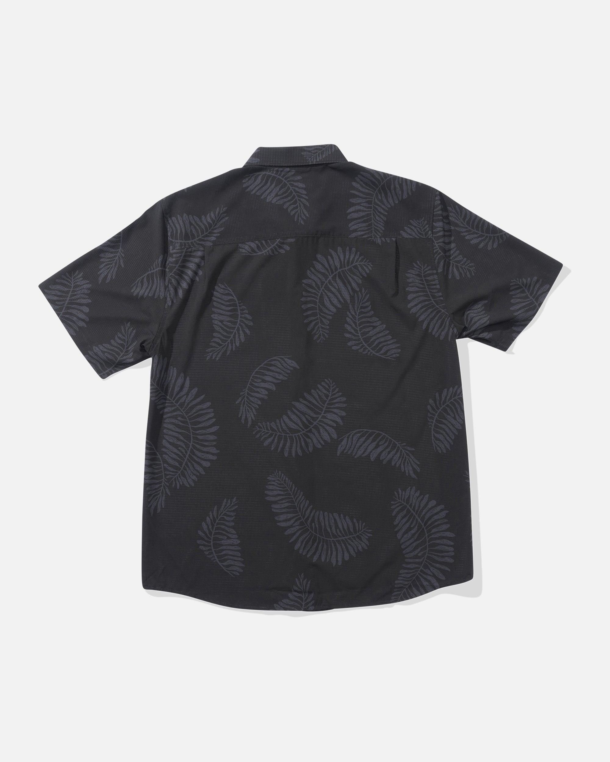 Stringer Perforated UV Button Up - Black Male Product Image