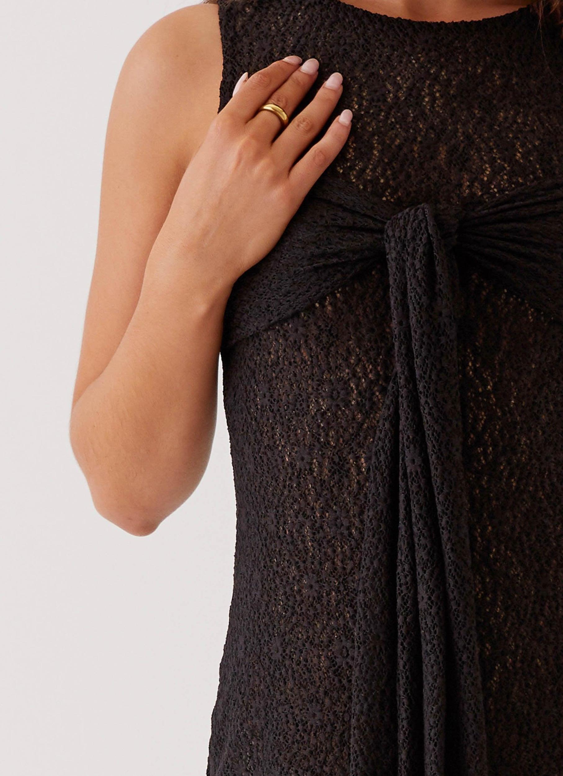 Midnight Muse Lace Mini Dress - Black Product Image