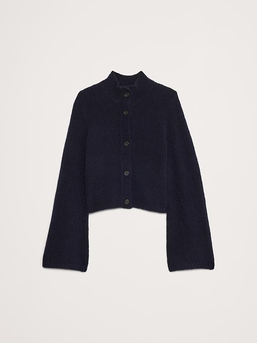 Merino-Blend Flare-Sleeve Cardigan Product Image