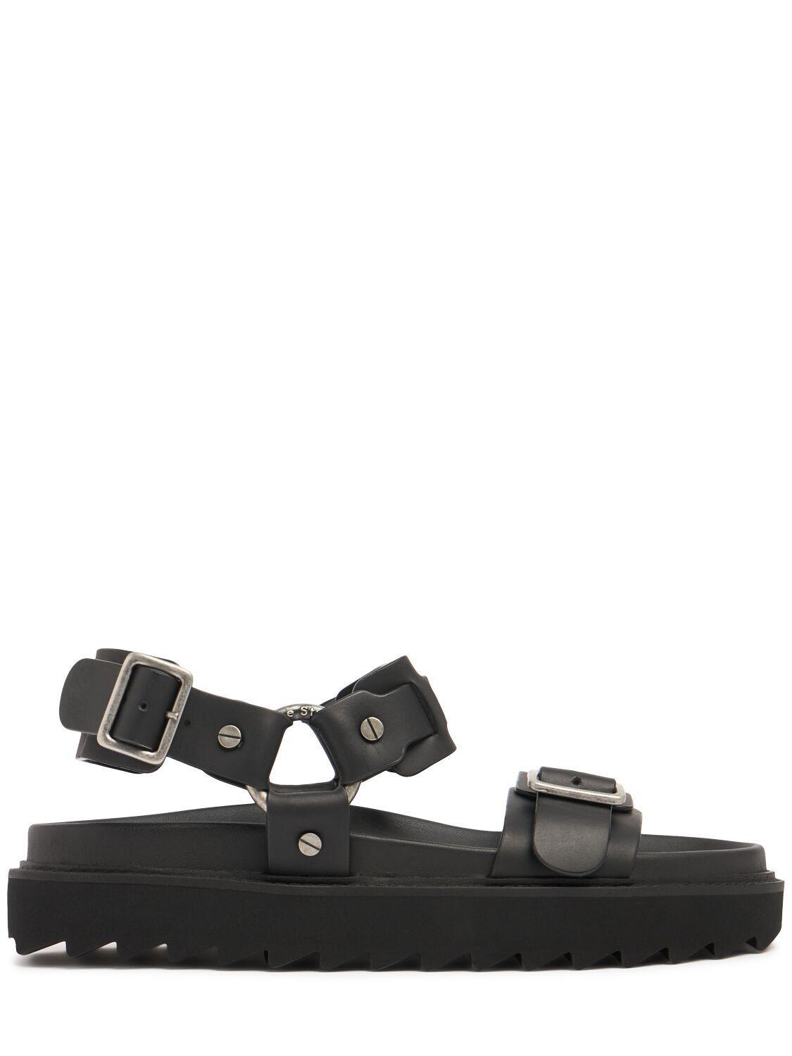 ACNE STUDIOS Buckle-fastening Leather Sandals In 900 Black Product Image