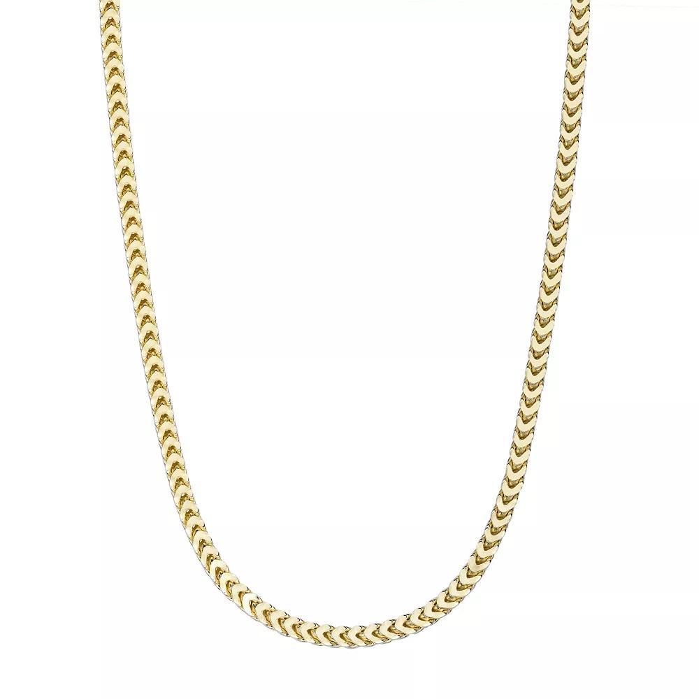 Men's LYNX 14k Gold Over Silver 3mm Franco Chain Necklace, Size: 26", Gold Tone Product Image
