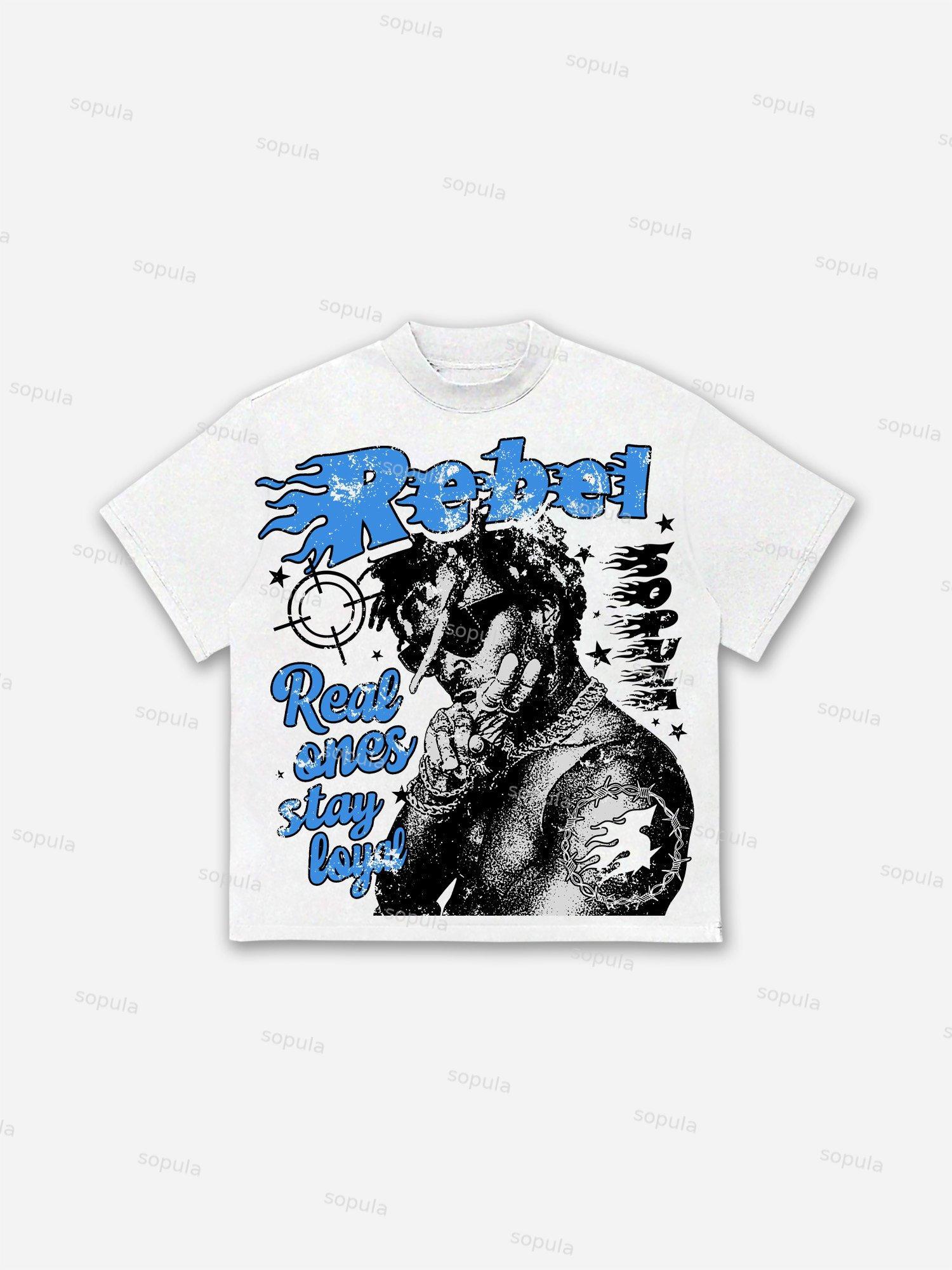 Rebel Street Portrait Graphic Cotton T-shirt Product Image