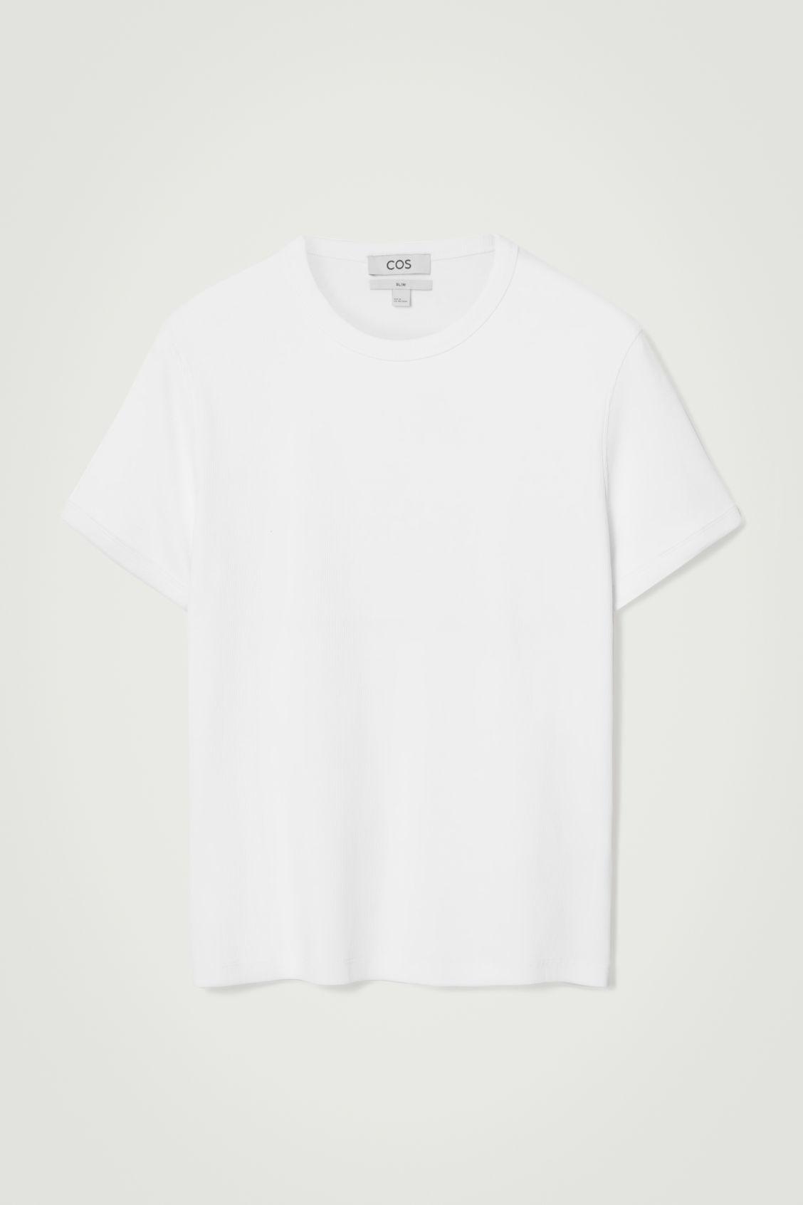 SLIM RIBBED COTTON T-SHIRT Product Image