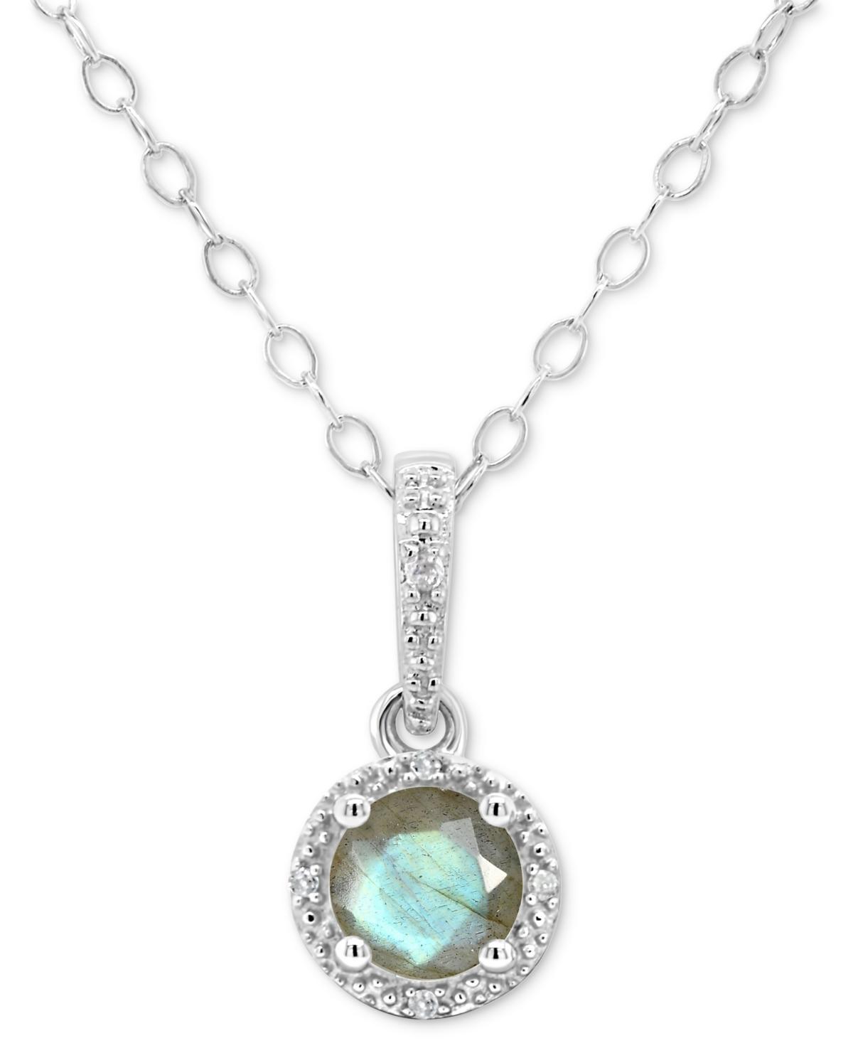 Celebration Gems Sterling Silver Freshwater Cultured Pearl and Diamond Accent Frame Pendant, Women's, Size: 18" Product Image