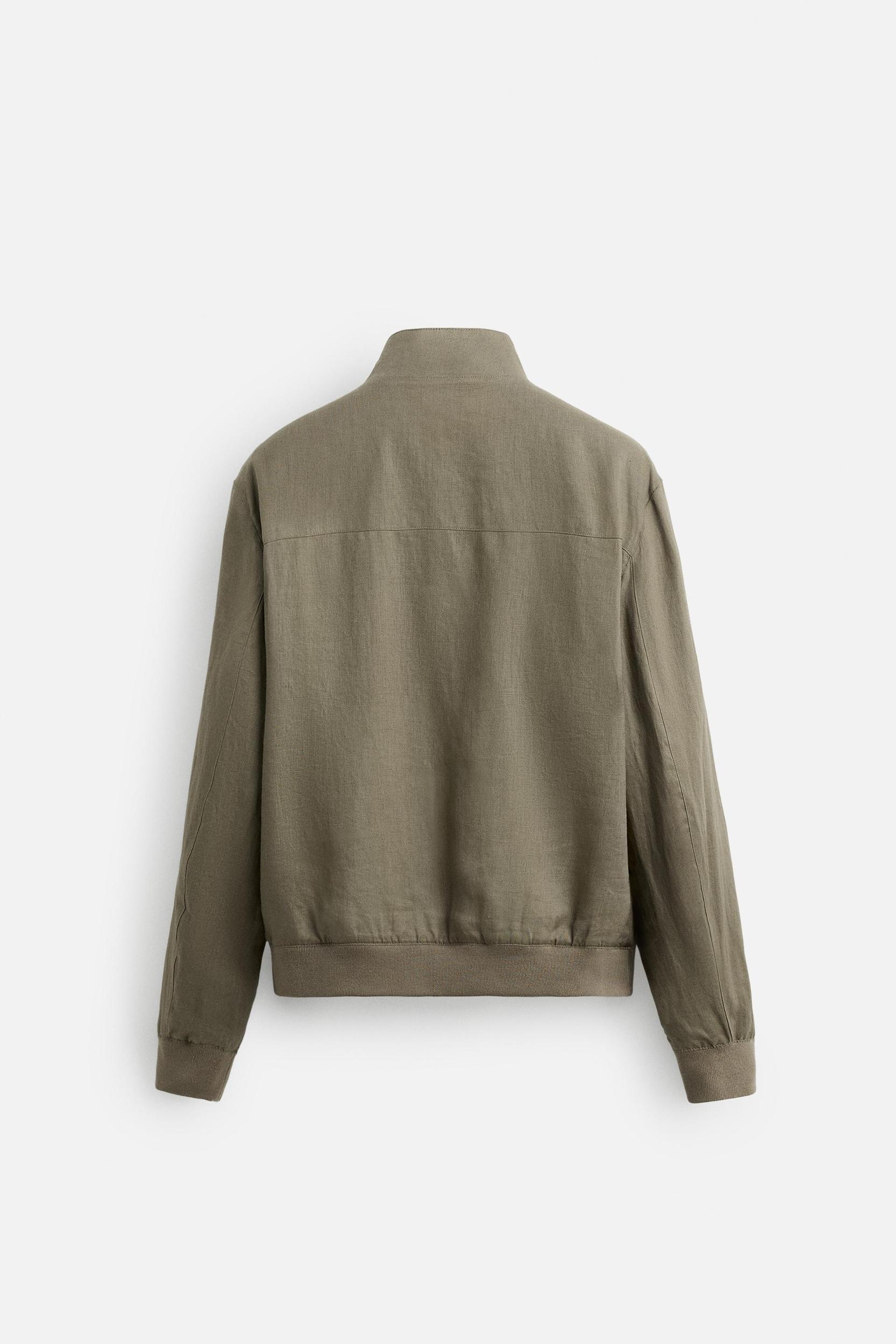 100% LINEN BOMBER JACKET Product Image