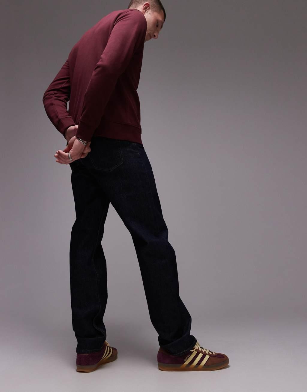 ARKET Ocean loose straight leg jeans in deep blue wash Product Image