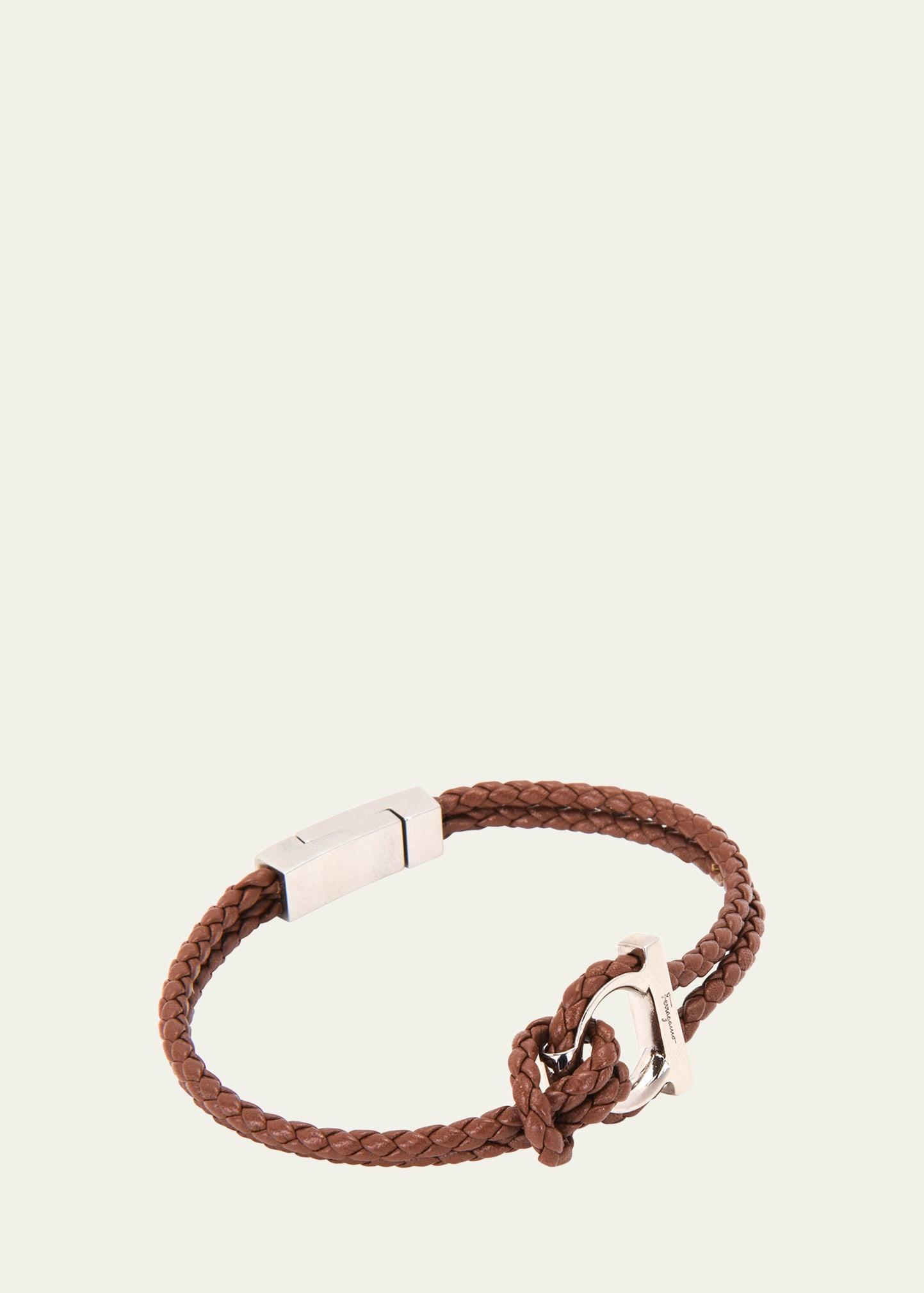 Mens Braided Leather Bracelet Product Image