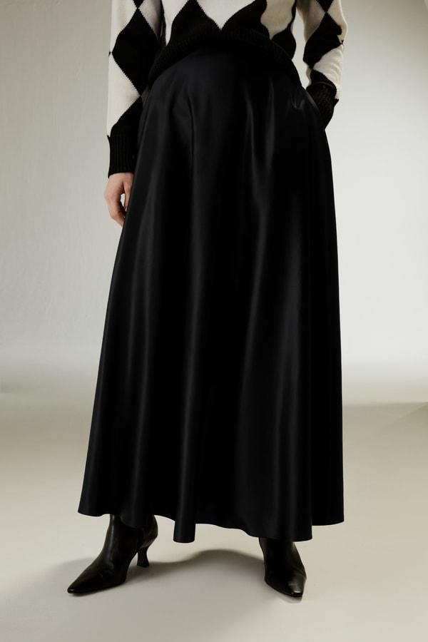 A-Line Silk Maxi Skirt Product Image