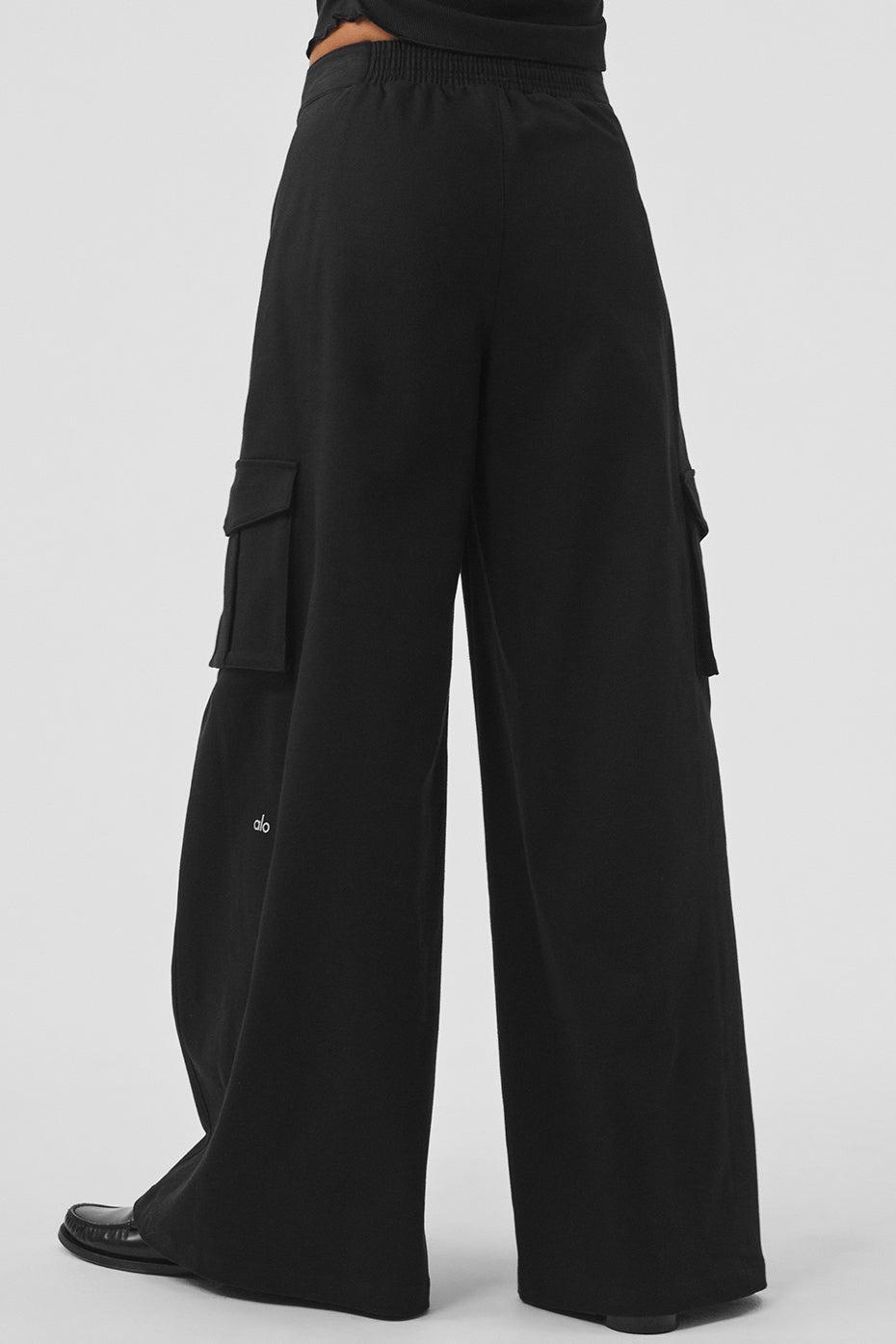 Show Off Cargo Wide Leg Trouser (Regular) - Black Product Image