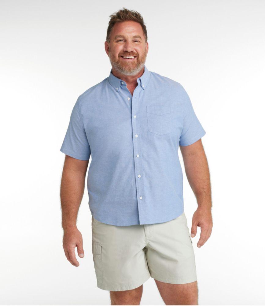 
                            Men's Comfort Stretch® Oxford Shirt, Slightly Fitted Untucked Fit, Short-Sleeve
                         Product Image
