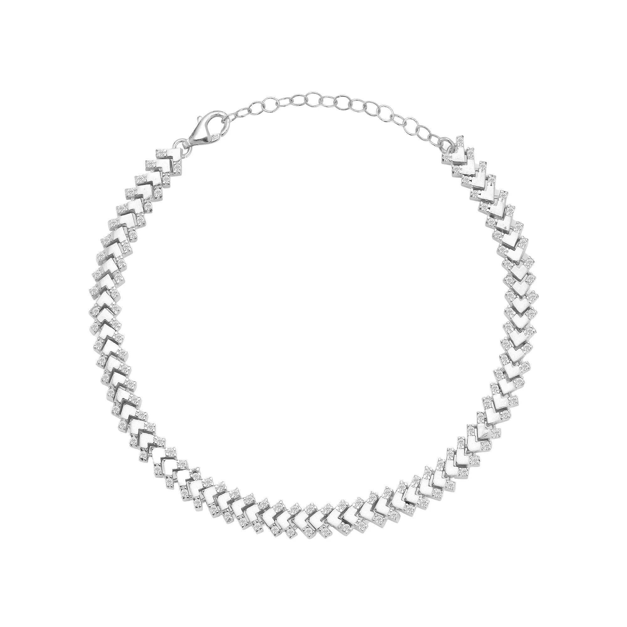 Sunkissed Sterling Cubic Zirconia Arrow Bracelet, Women's, Size: 7", Silver Tone Product Image
