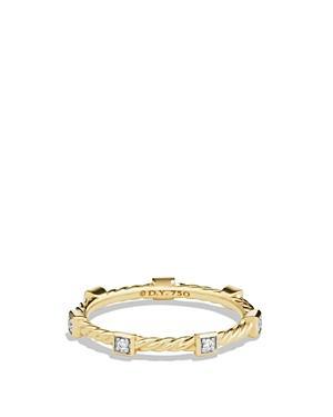 Womens Cable Collectibles Stations Stack Ring in 18K Yellow Gold Product Image