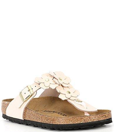 Birkenstock Womens Gizeh Flowers Leather Thong Sandals Product Image
