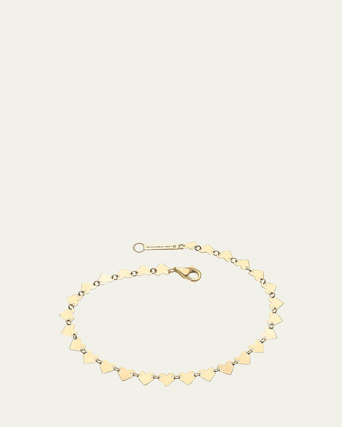 Womens Heart 14K Yellow Gold Disc Chain Bracelet Product Image