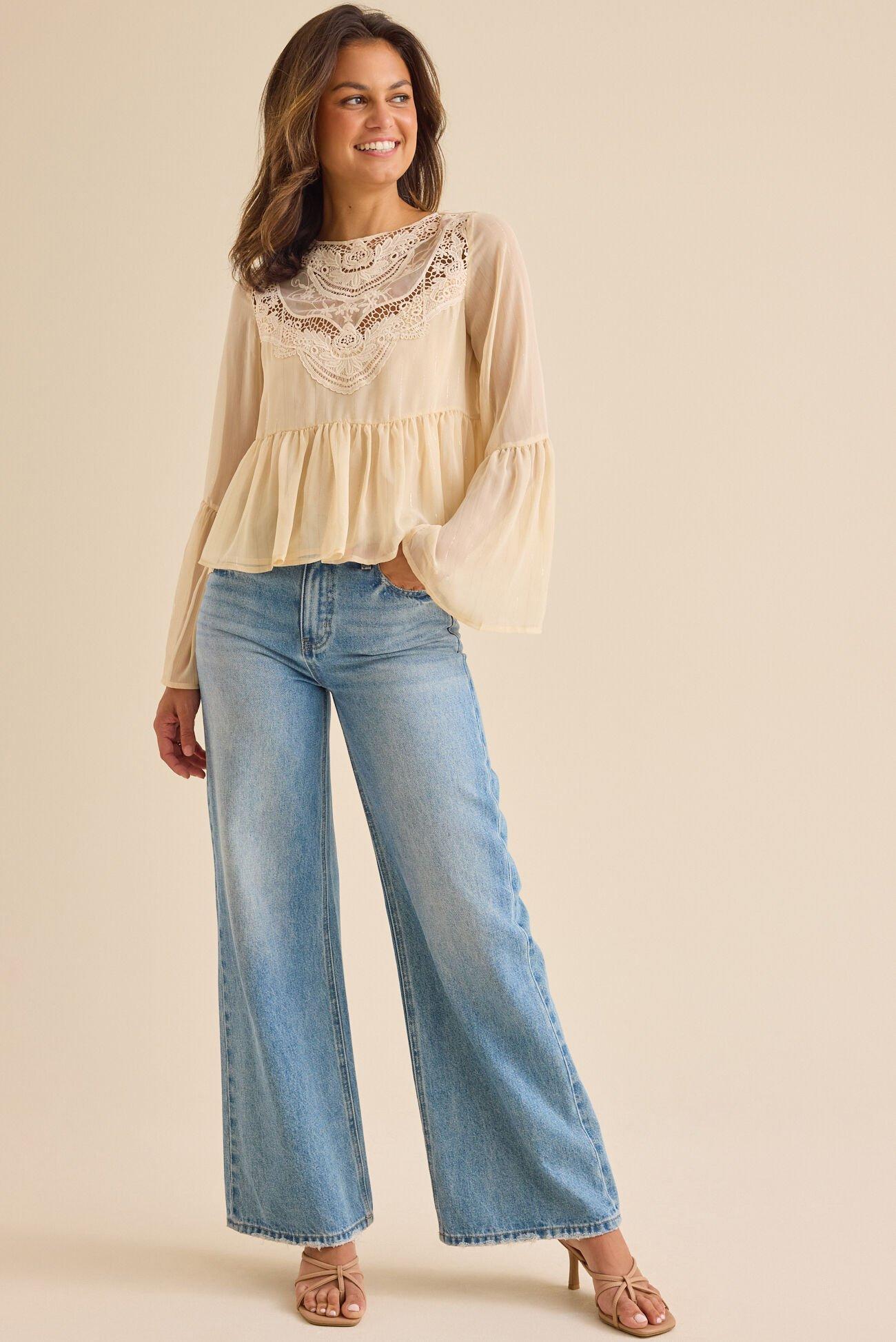 Mia Embroidered Lace Top Product Image