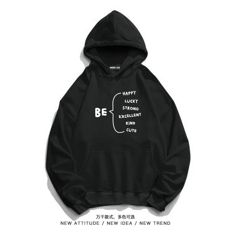 Cartoon Print Pocket Detail Oversized Hoodie Product Image