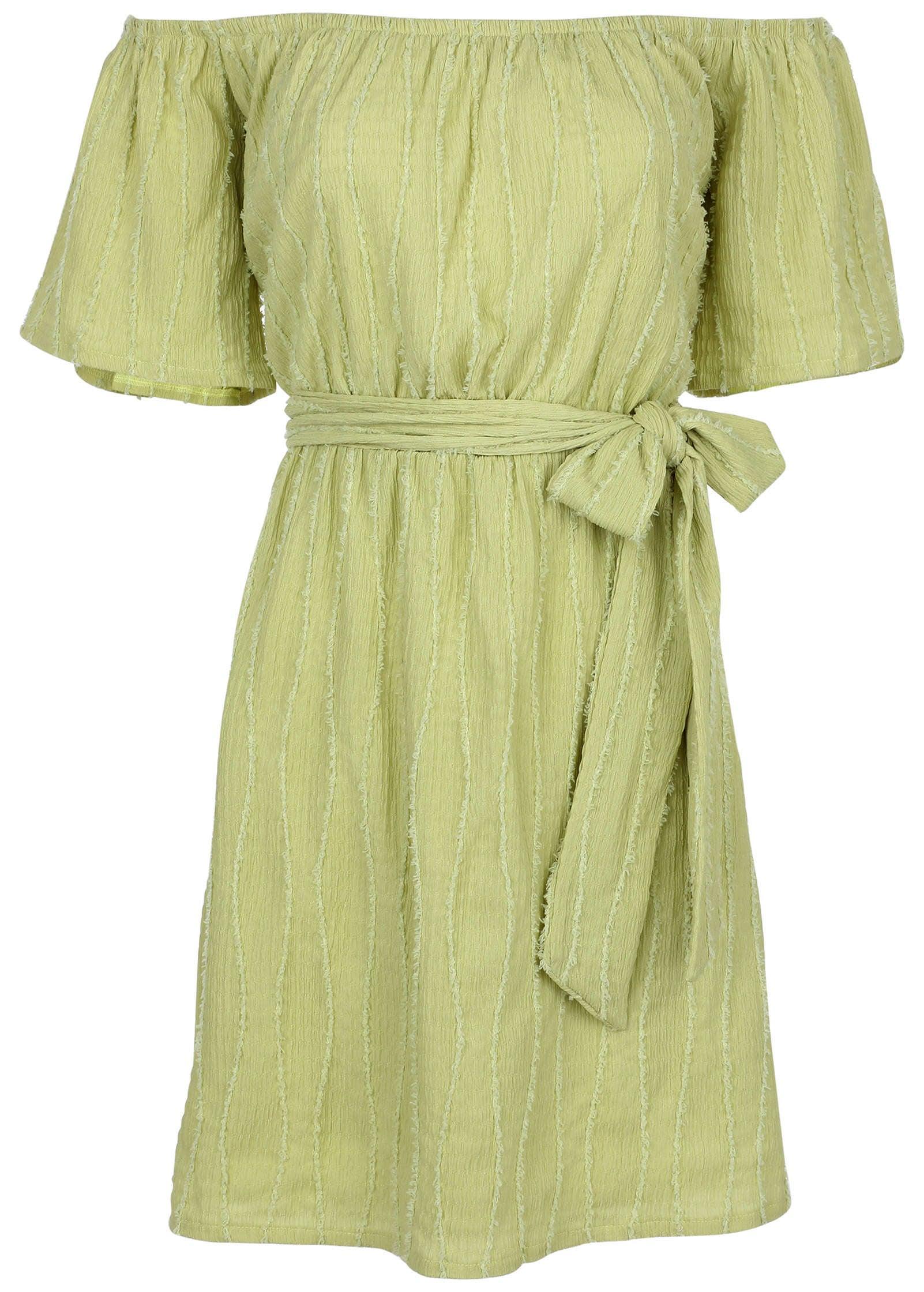 Off-The-Shoulder Mini Dress - Light Green Product Image
