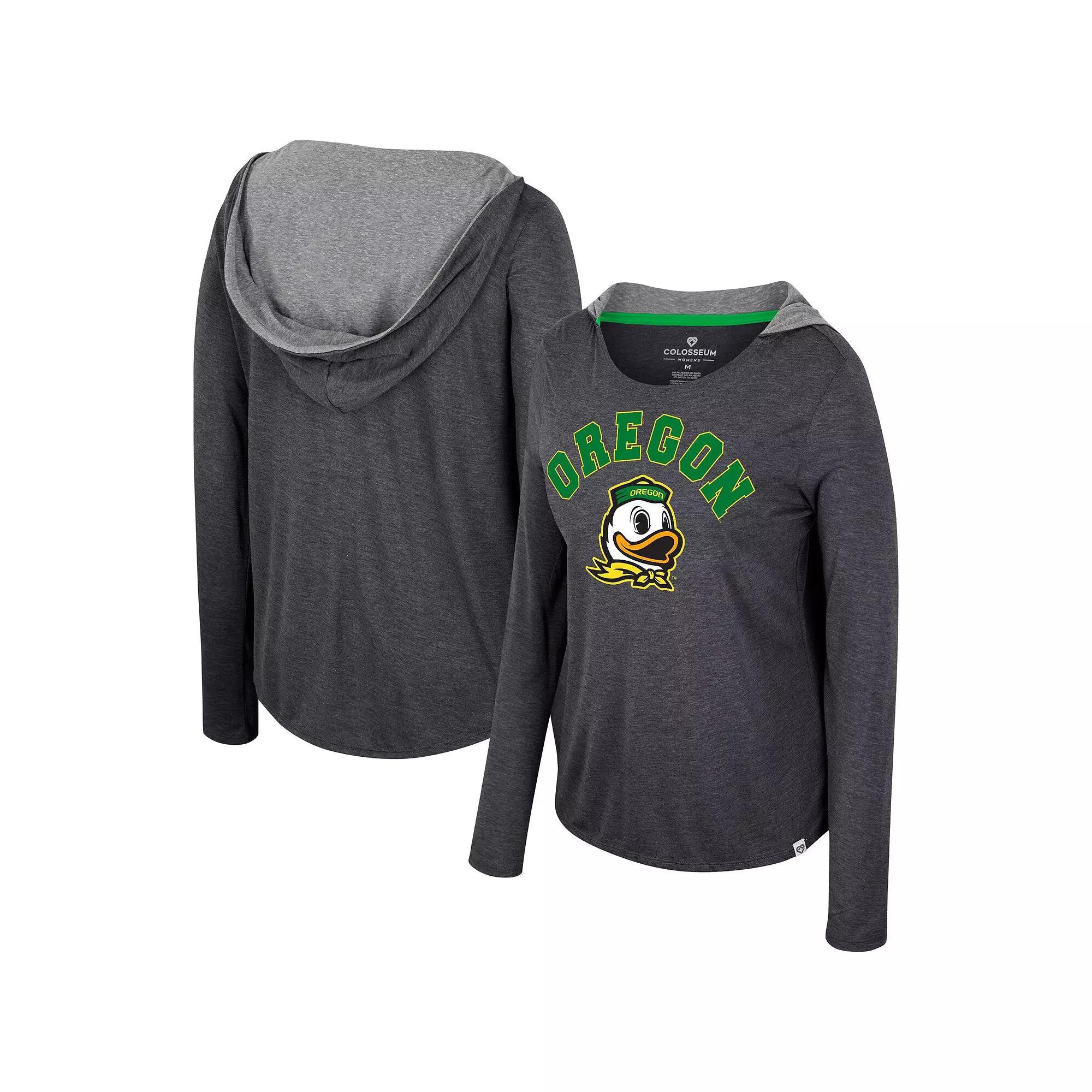 Womens Colosseum West Virginia Mountaineers Distressed Heather Long Sleeve Hoodie T-Shirt Blue Product Image