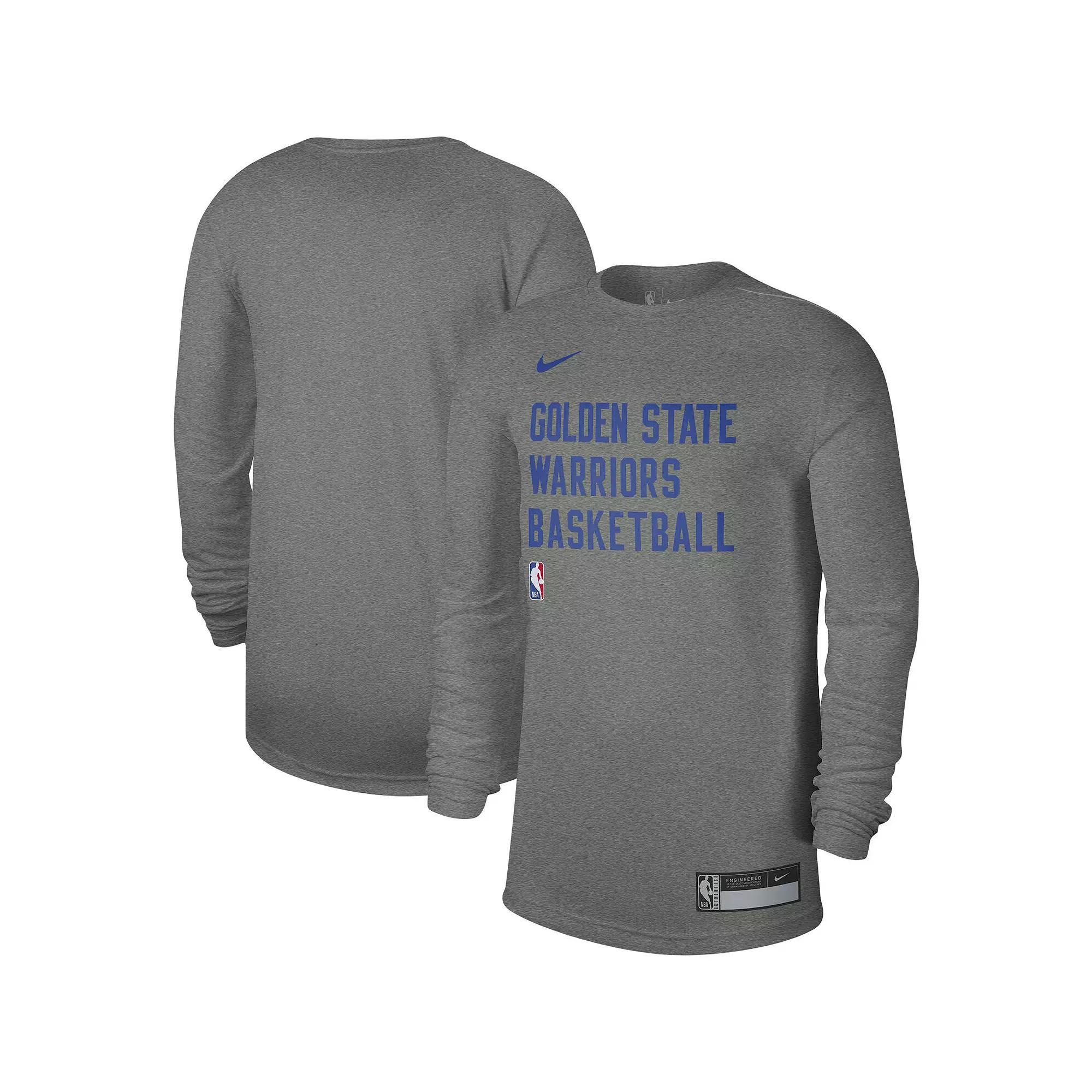 Unisex Nike Heather Gray Golden State Warriors 2023/24 Legend On-Court Practice Long Sleeve T-Shirt, Mens Product Image