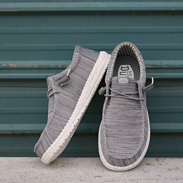 Womens HEYDUDE Wendy Sox Slip-On Casual Shoe - Light Grey Product Image